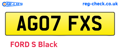 AG07FXS are the vehicle registration plates.