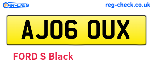 AJ06OUX are the vehicle registration plates.