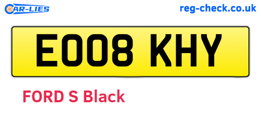 EO08KHY are the vehicle registration plates.