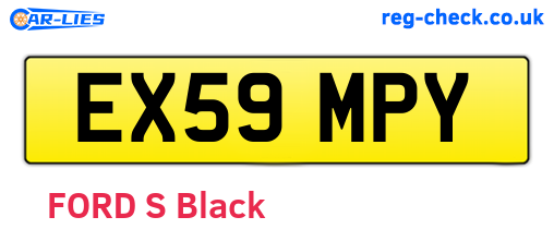 EX59MPY are the vehicle registration plates.