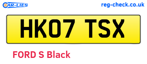 HK07TSX are the vehicle registration plates.