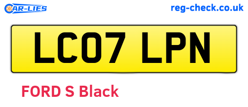 LC07LPN are the vehicle registration plates.