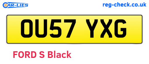 OU57YXG are the vehicle registration plates.