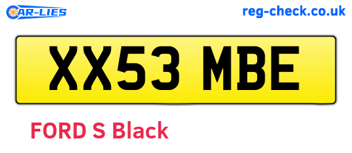 XX53MBE are the vehicle registration plates.