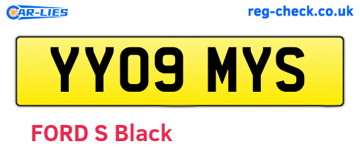 YY09MYS are the vehicle registration plates.