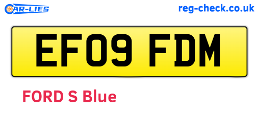 EF09FDM are the vehicle registration plates.