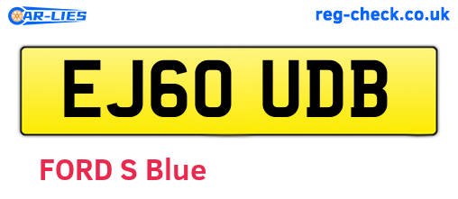 EJ60UDB are the vehicle registration plates.