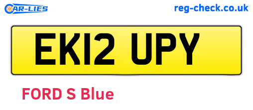 EK12UPY are the vehicle registration plates.