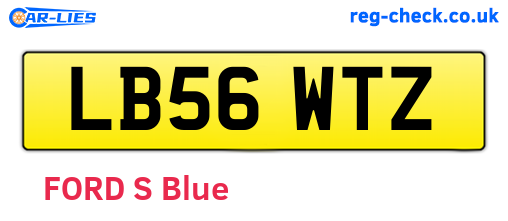 LB56WTZ are the vehicle registration plates.
