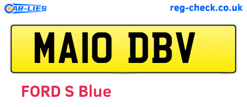 MA10DBV are the vehicle registration plates.