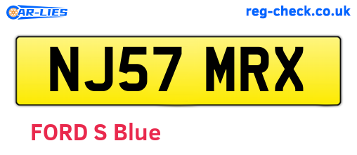 NJ57MRX are the vehicle registration plates.