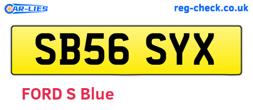 SB56SYX are the vehicle registration plates.