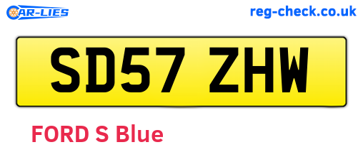 SD57ZHW are the vehicle registration plates.