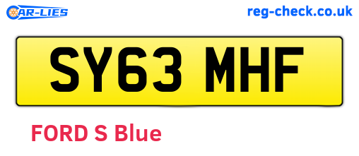 SY63MHF are the vehicle registration plates.