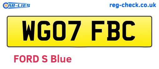 WG07FBC are the vehicle registration plates.