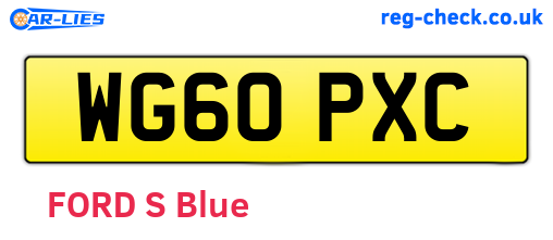 WG60PXC are the vehicle registration plates.