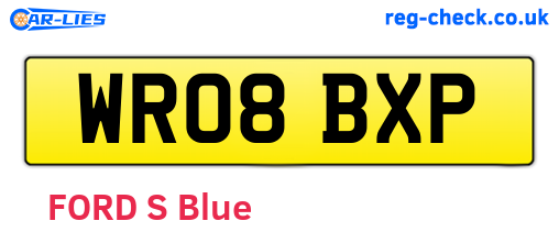 WR08BXP are the vehicle registration plates.
