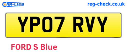 YP07RVY are the vehicle registration plates.
