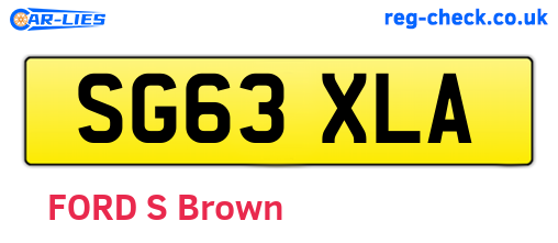 SG63XLA are the vehicle registration plates.