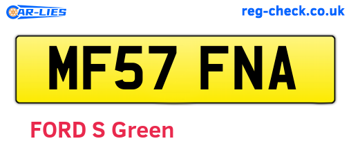 MF57FNA are the vehicle registration plates.
