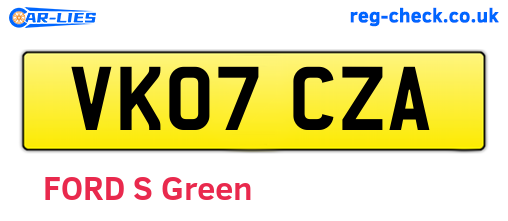VK07CZA are the vehicle registration plates.