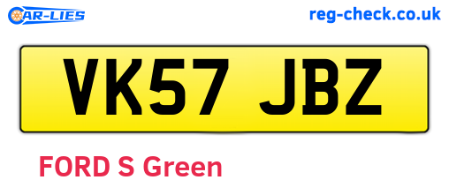 VK57JBZ are the vehicle registration plates.