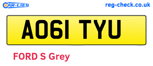 AO61TYU are the vehicle registration plates.