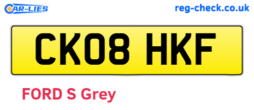 CK08HKF are the vehicle registration plates.