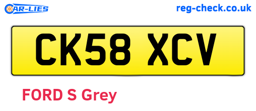 CK58XCV are the vehicle registration plates.