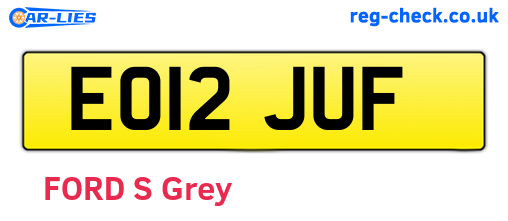 EO12JUF are the vehicle registration plates.