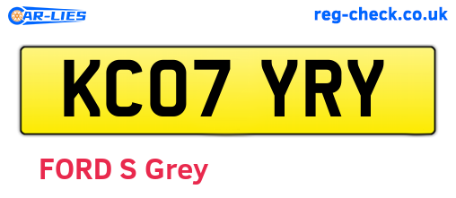 KC07YRY are the vehicle registration plates.
