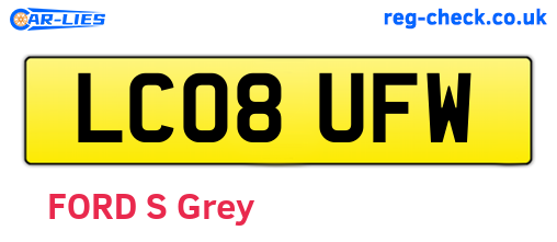 LC08UFW are the vehicle registration plates.