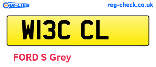 W13CCL are the vehicle registration plates.