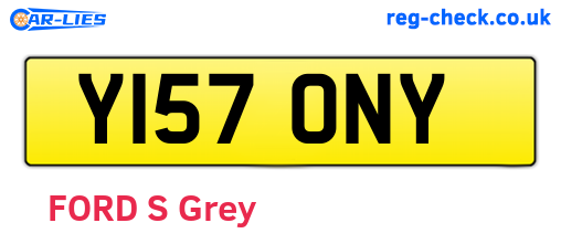 Y157ONY are the vehicle registration plates.
