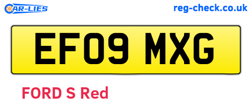EF09MXG are the vehicle registration plates.