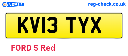 KV13TYX are the vehicle registration plates.