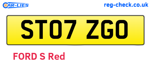 ST07ZGO are the vehicle registration plates.
