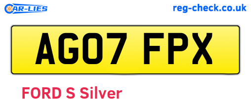AG07FPX are the vehicle registration plates.