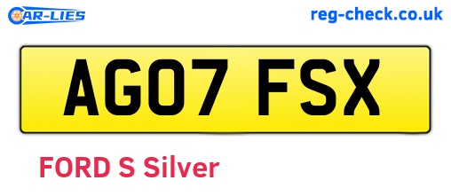 AG07FSX are the vehicle registration plates.