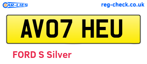 AV07HEU are the vehicle registration plates.