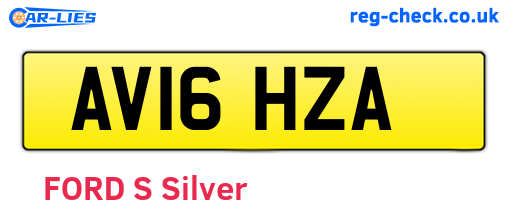 AV16HZA are the vehicle registration plates.