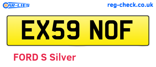 EX59NOF are the vehicle registration plates.