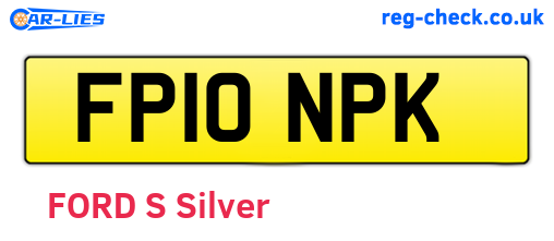 FP10NPK are the vehicle registration plates.