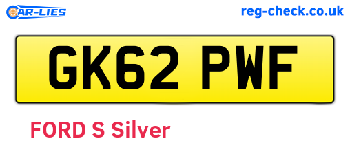 GK62PWF are the vehicle registration plates.