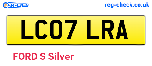 LC07LRA are the vehicle registration plates.