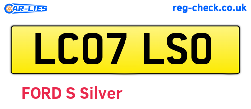 LC07LSO are the vehicle registration plates.