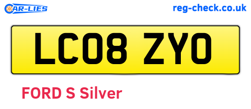 LC08ZYO are the vehicle registration plates.