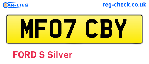 MF07CBY are the vehicle registration plates.