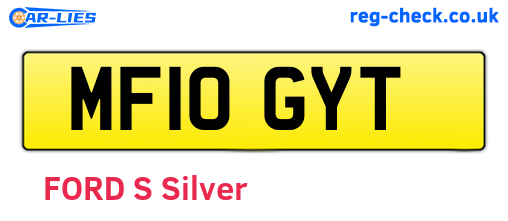MF10GYT are the vehicle registration plates.