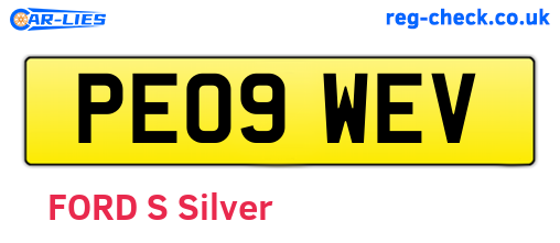 PE09WEV are the vehicle registration plates.